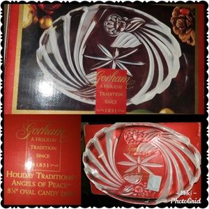 8 1/2" Oval Crystal Candy Dish